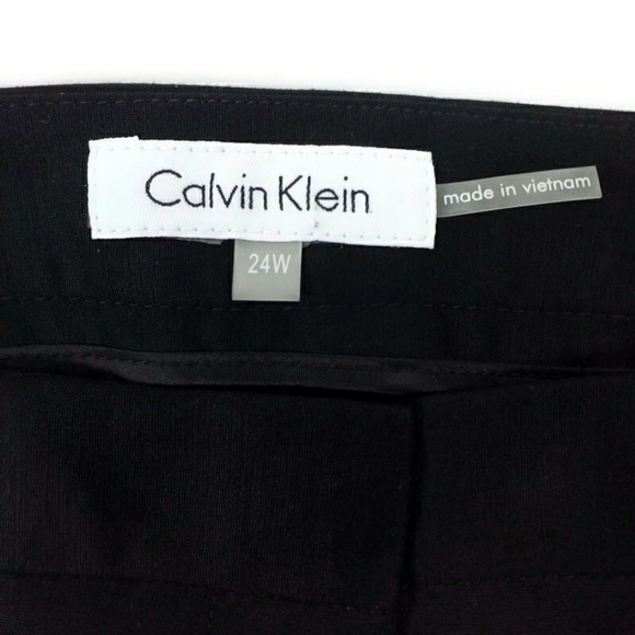Calvin Klein Black Zip Pocket Stretch Tapered Leg Ankle Pants Womens Plus 24W - Picture 9 of 11